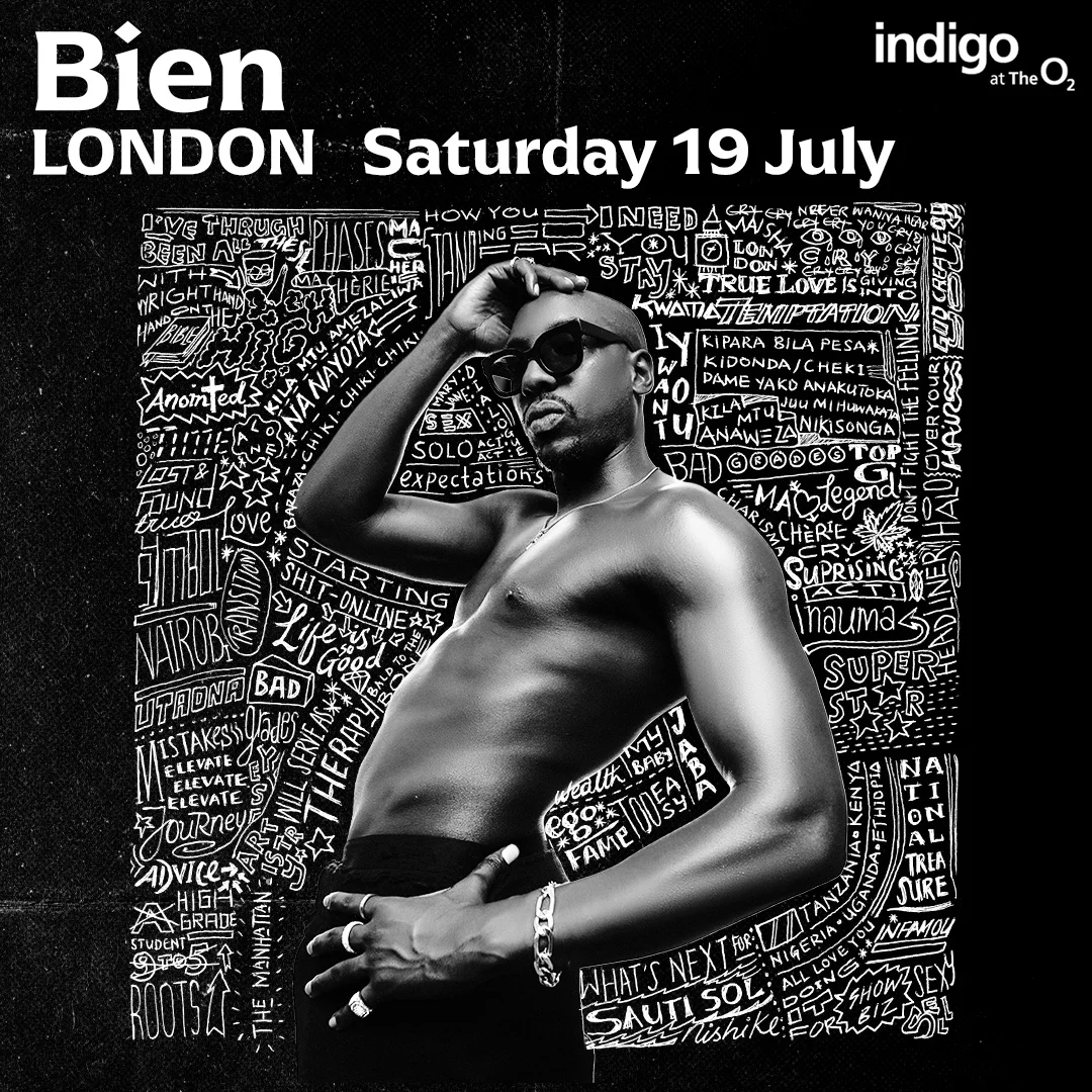 Kenyan artist Bien performing at his sold-out show at the Indigo at The O2, London