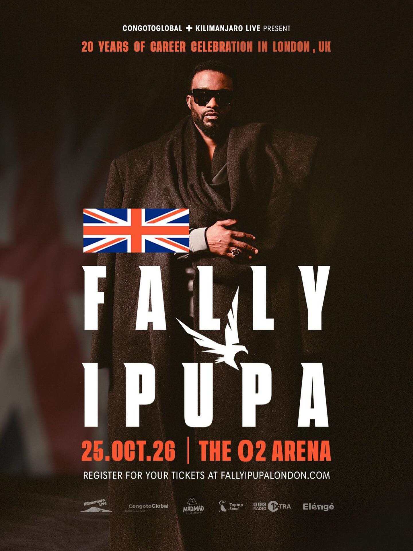 Fally Ipupa 20 years celebration, The O2 Arena London, 25 October 2026