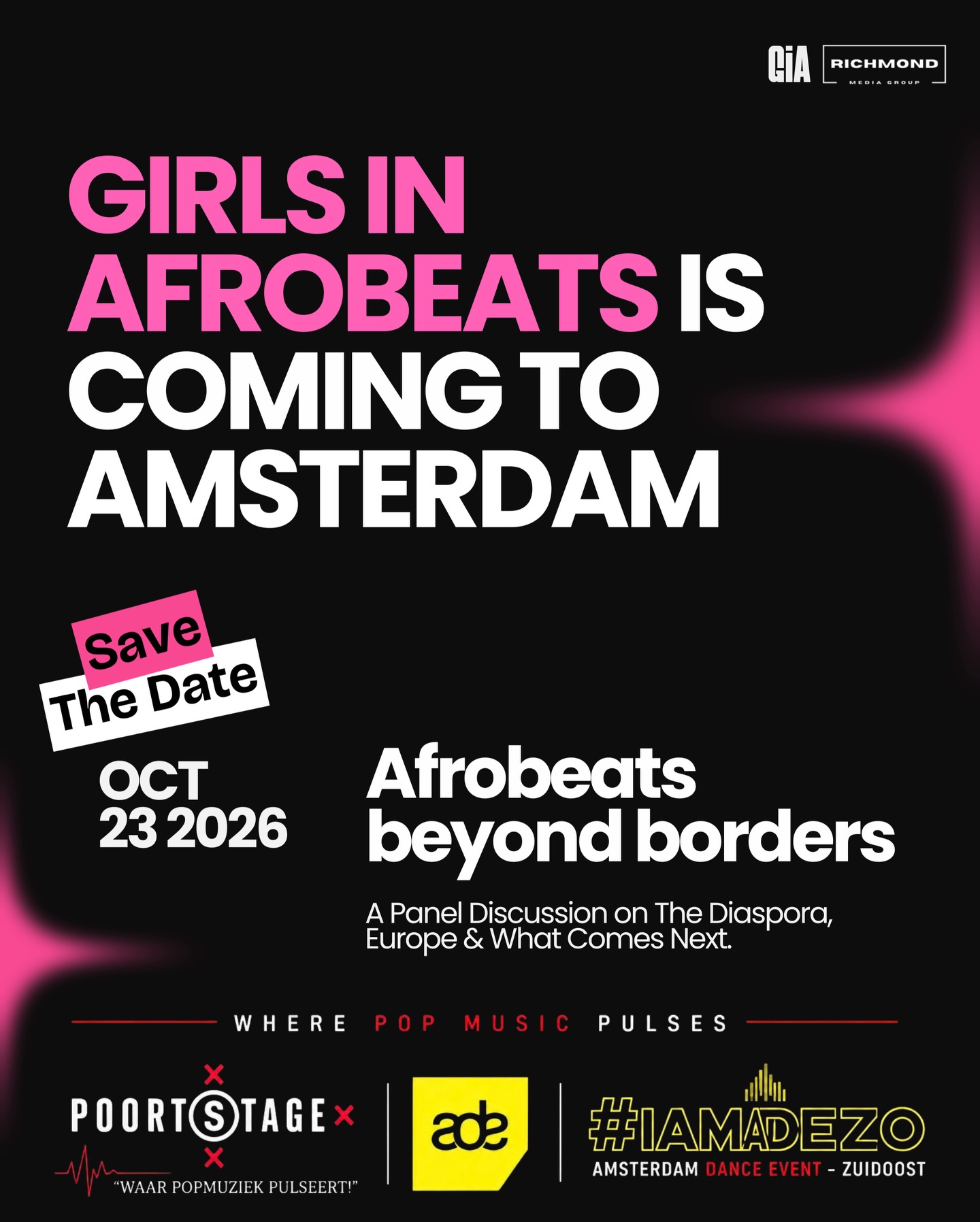 Girls in Afrobeats: Afrobeats Beyond Borders panel, Amsterdam, 23 October 2026