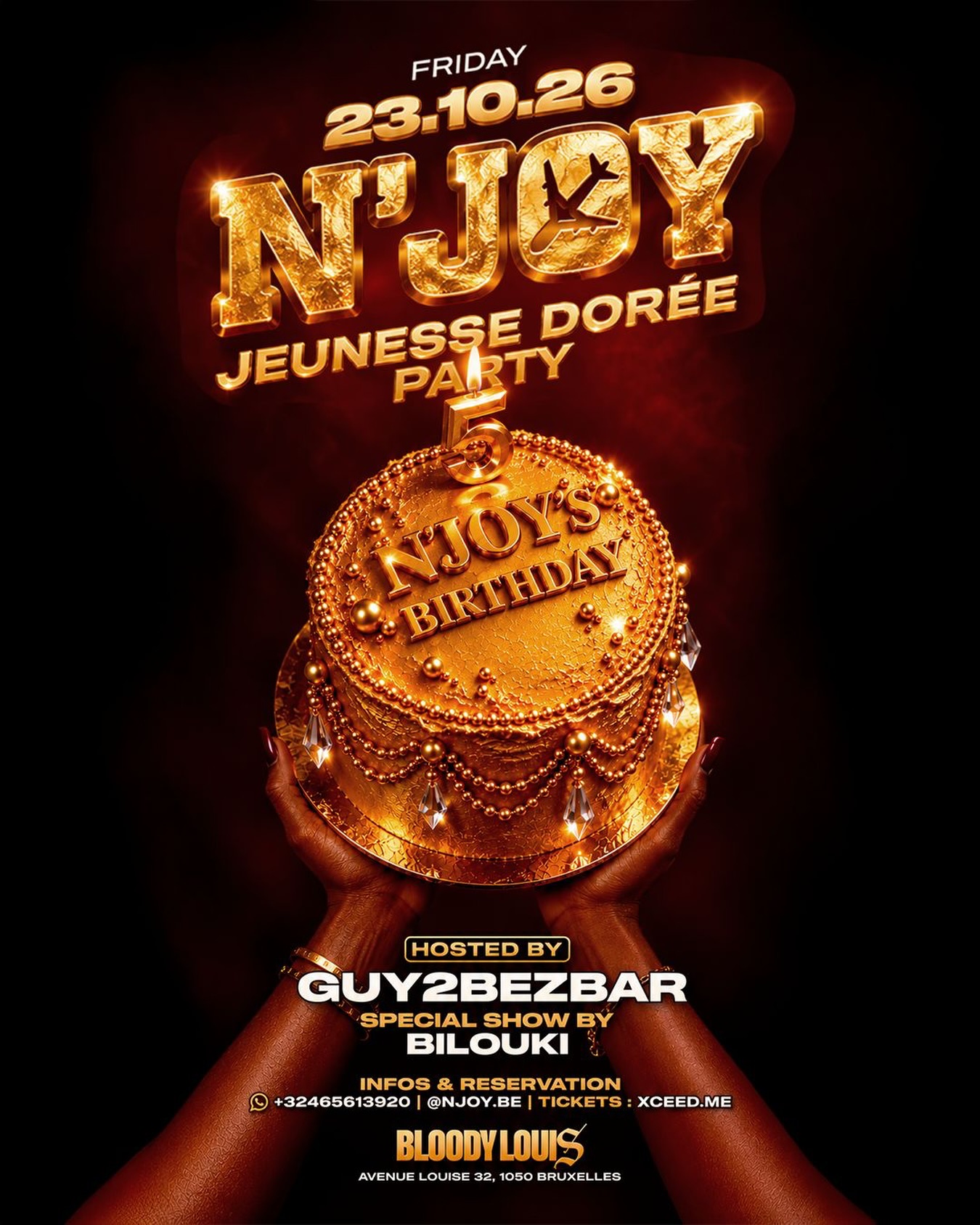 N'Joy Jeunesse Dorée Party, N'Joy's 5th birthday flyer